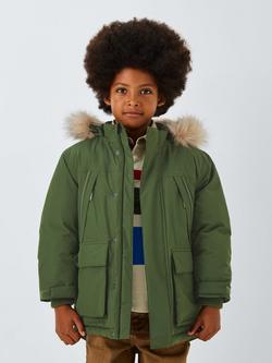 John Lewis Kids' Tech Water Resistant Parka, Khaki, Khaki