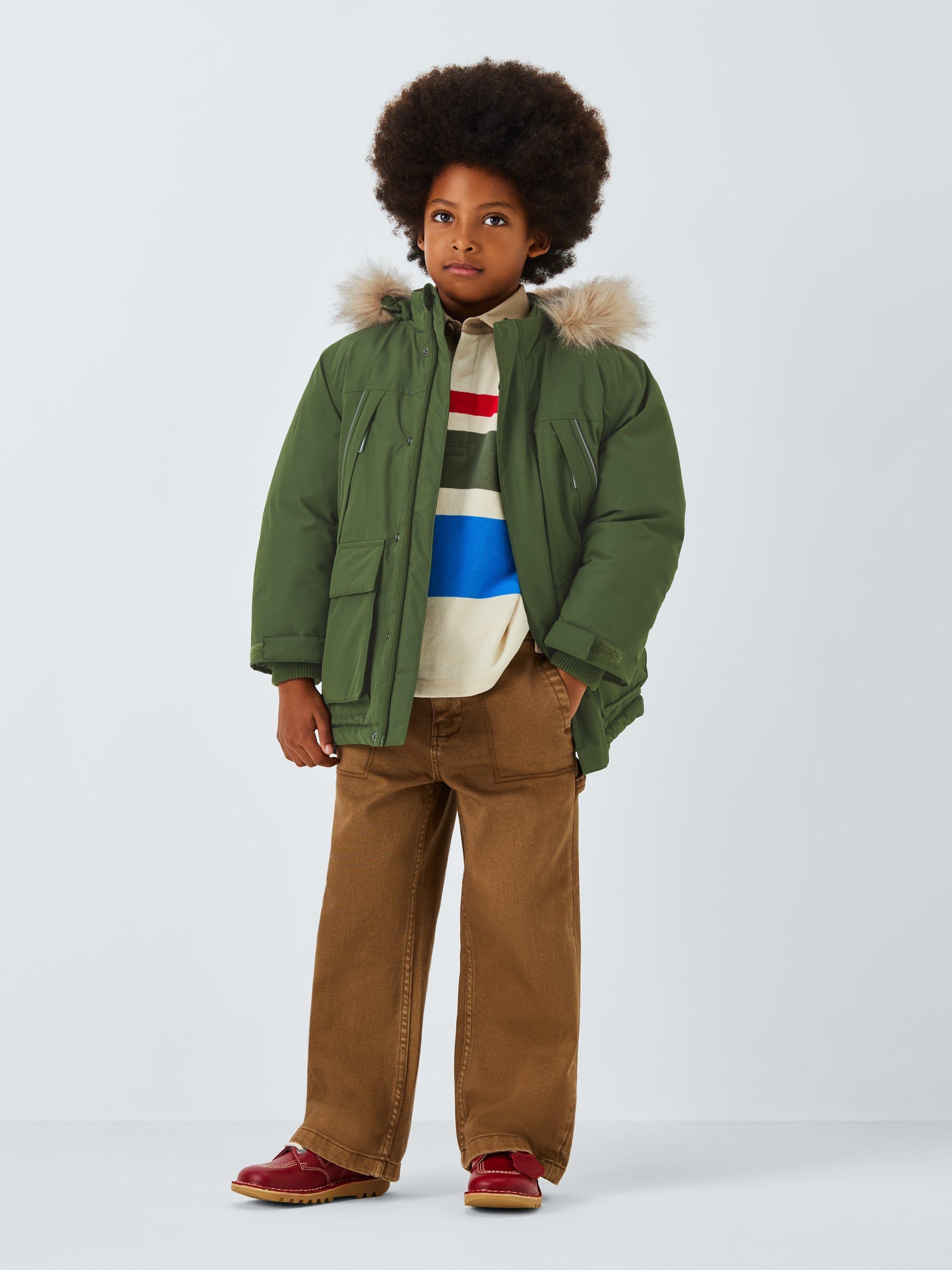 Product image 2 of 8, which shows John Lewis Kids' Tech Water Resistant Parka, Khaki, 3 years
