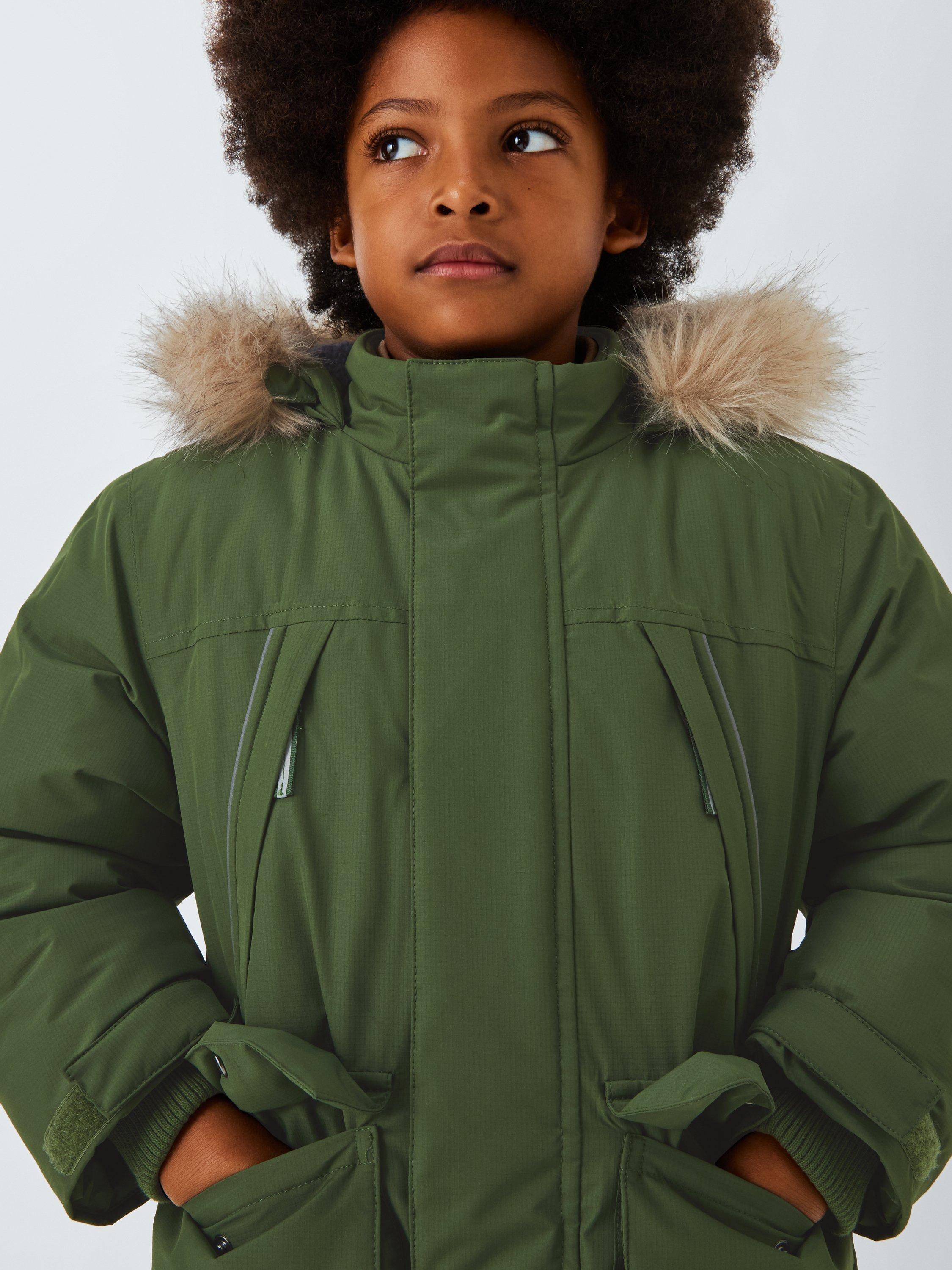 Product image 4 of 8, which shows John Lewis Kids' Tech Water Resistant Parka, Khaki, 3 years
