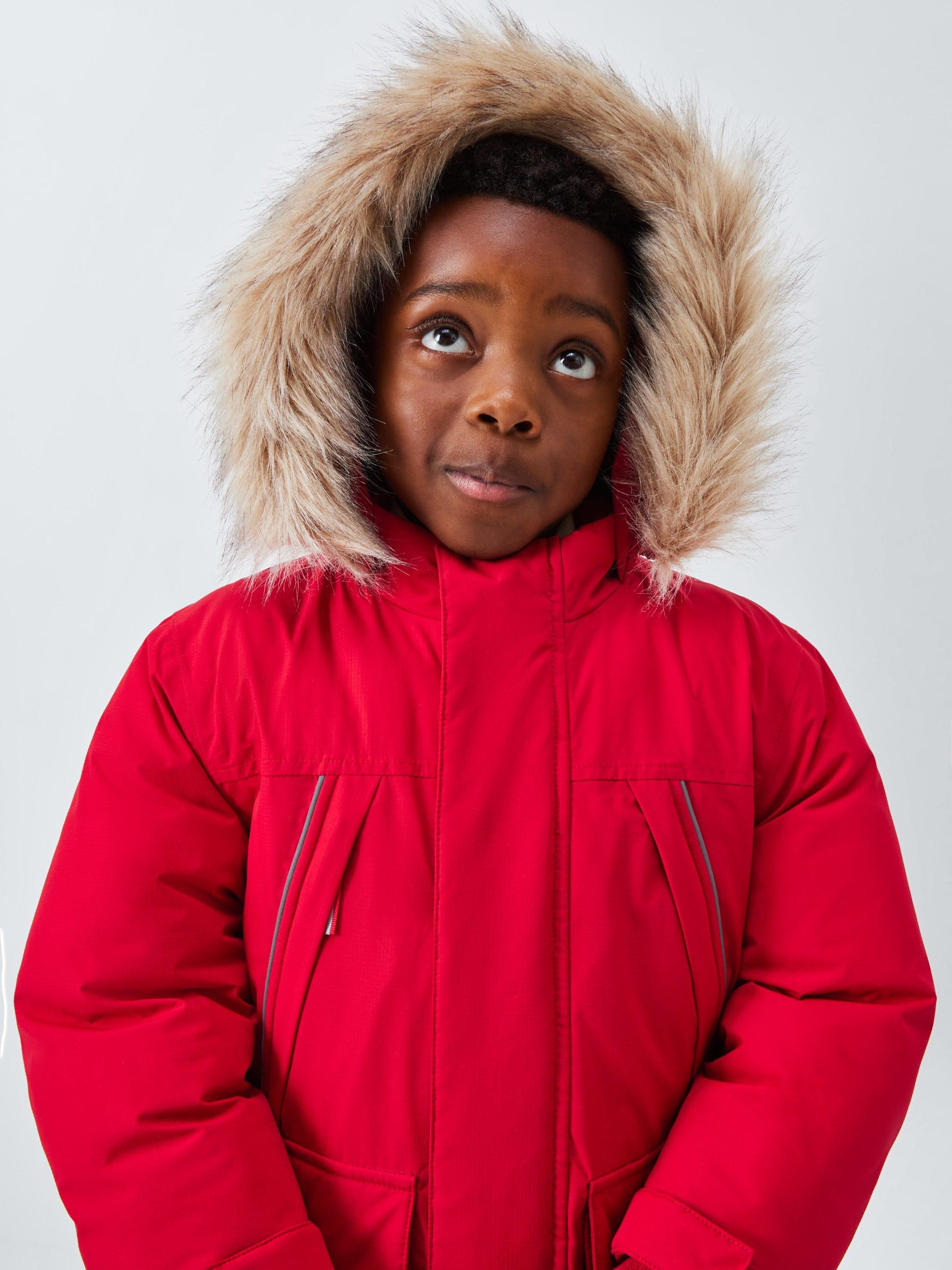 Product image 4 of 8, which shows John Lewis Kids' Tech Water Resistant Parka, Red, 3 years