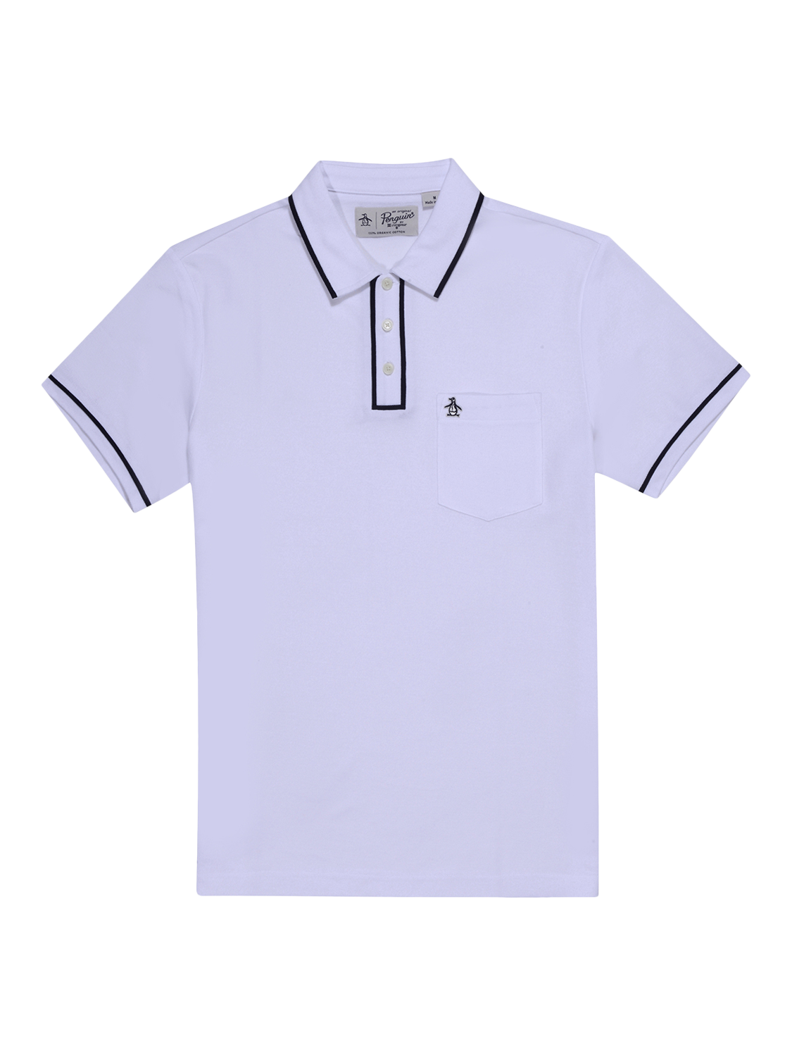 Product image 3 of 3, which shows Original Penguin Earl Polo Shirt, Bright White, S