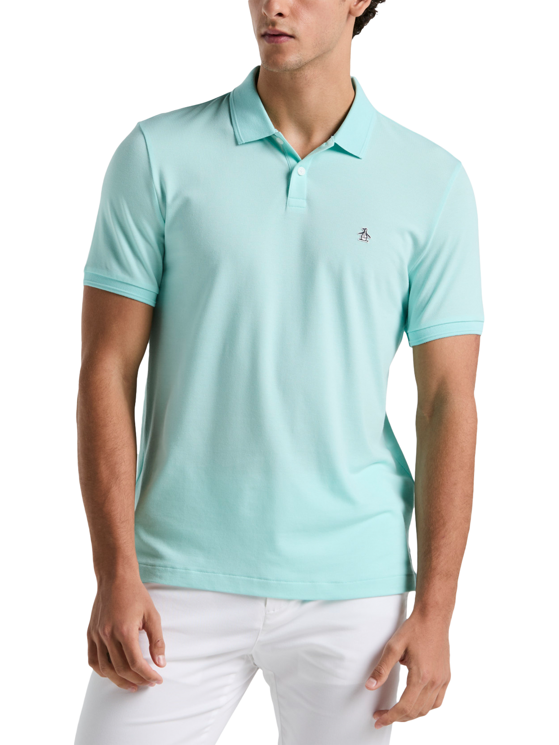 Product image 1 of 3, which shows Original Penguin Daddy Polo Shirt, Blue Tint, S