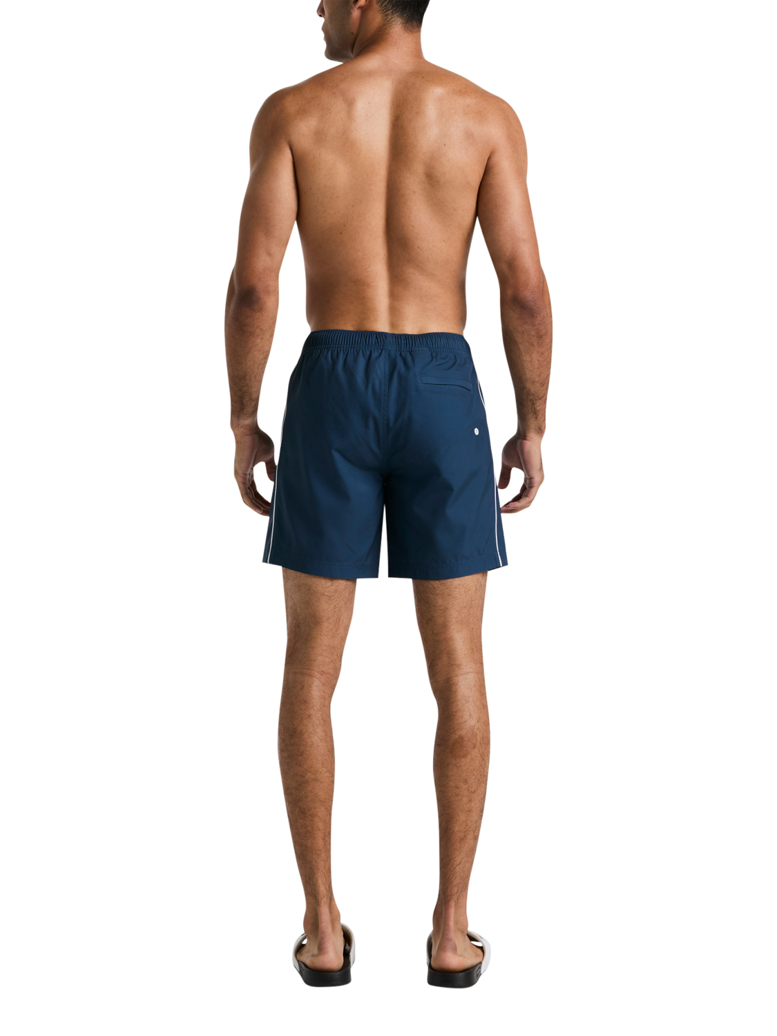 Product image 2 of 2, which shows Original Penguin Earl Volley Swim Shorts, Blue Wing Teal, S