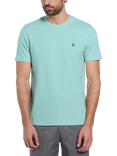 Original Penguin Organic Cotton Regular Fit Embroidered Logo T-Shirt, Blue Tint