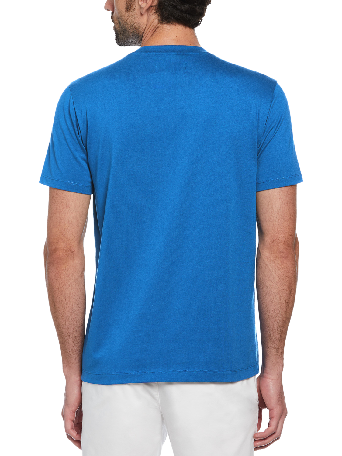 Product image 2 of 3, which shows Original Penguin Organic Cotton Regular Fit Embroidered Logo T-Shirt, Ibiza Blue, S