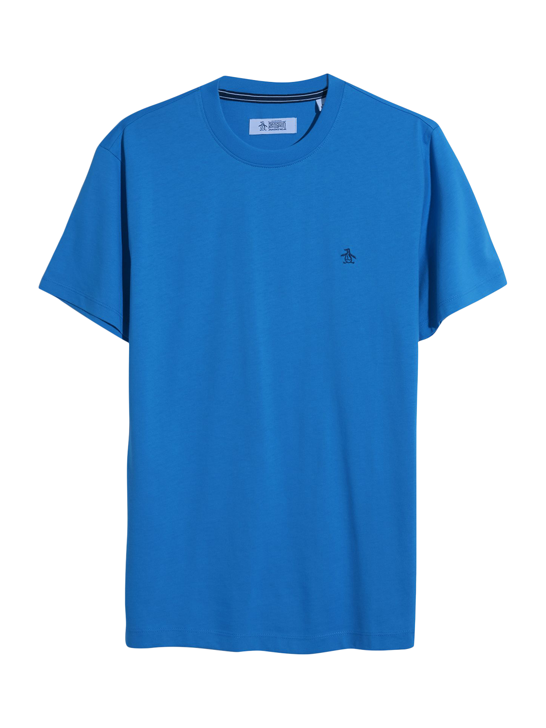 Product image 3 of 3, which shows Original Penguin Organic Cotton Regular Fit Embroidered Logo T-Shirt, Ibiza Blue, S