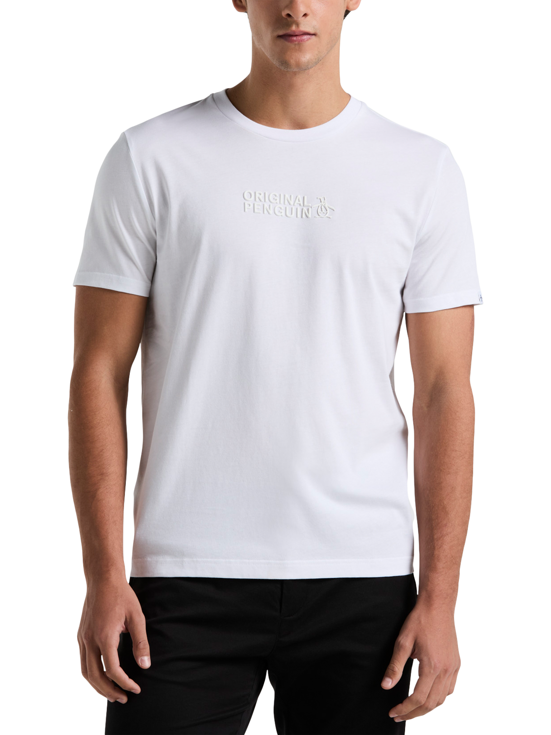 Product image 1 of 3, which shows Original Penguin Graphic Logo T-Shirt, Bright White, S