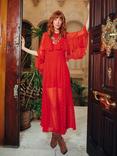 Queens of archive Aria Polka Dot Maxi Dress, Red