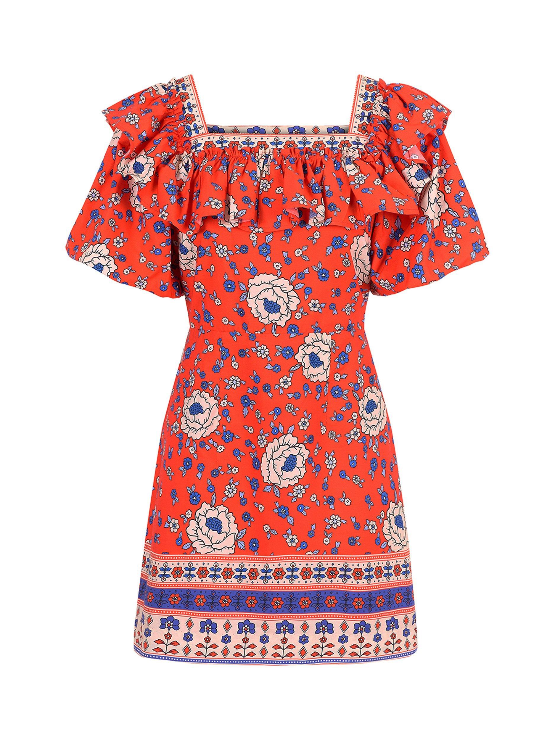 Product image 5 of 7, which shows Queens of archive August Floral Mini Dress, Multi, M