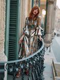 Queens of archive Ginger Floral Foil Maxi Dress, Multi