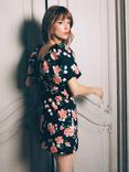Queens of archive Poppy Floral Mini Dress, Black/Multi