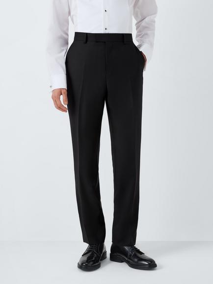 John Lewis Basket Weave Dinner Suit Trousers, Black, Black