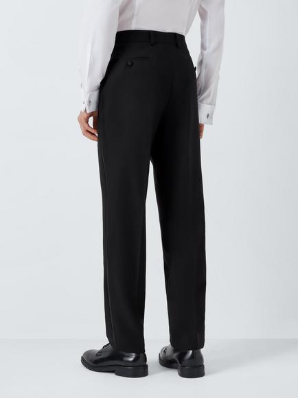 John Lewis Basket Weave Dinner Suit Trousers, Black - view 2, Black