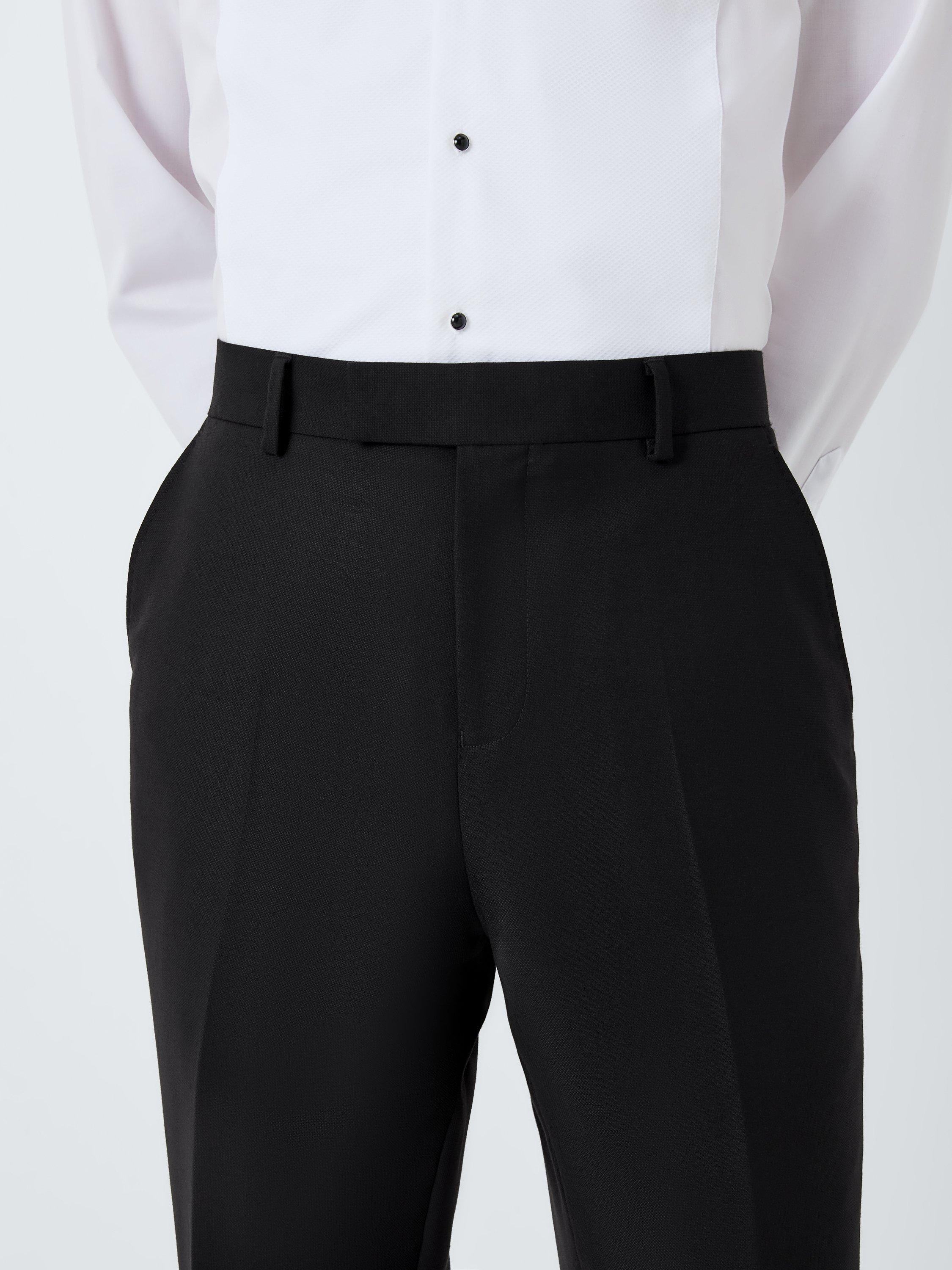 Product image 5 of 7, which shows John Lewis Basket Weave Dinner Suit Trousers, Black, 30L