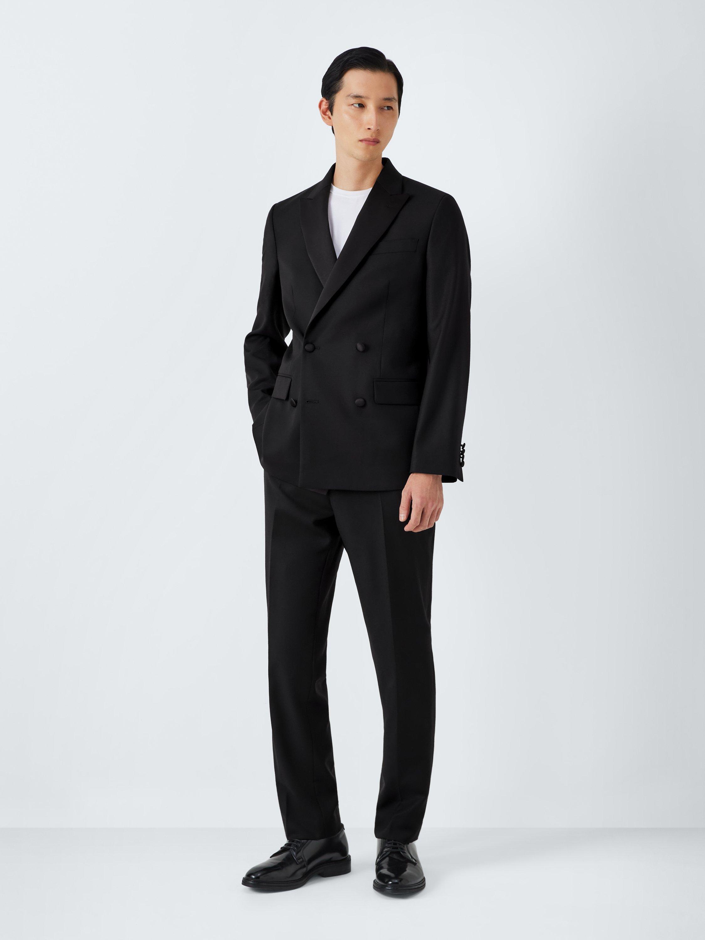 Product image 7 of 7, which shows John Lewis Basket Weave Dinner Suit Trousers, Black, 30L