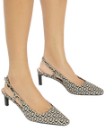 Dune London Dancing Pointed Slingback Courts, Beige/Black, Beige/Black