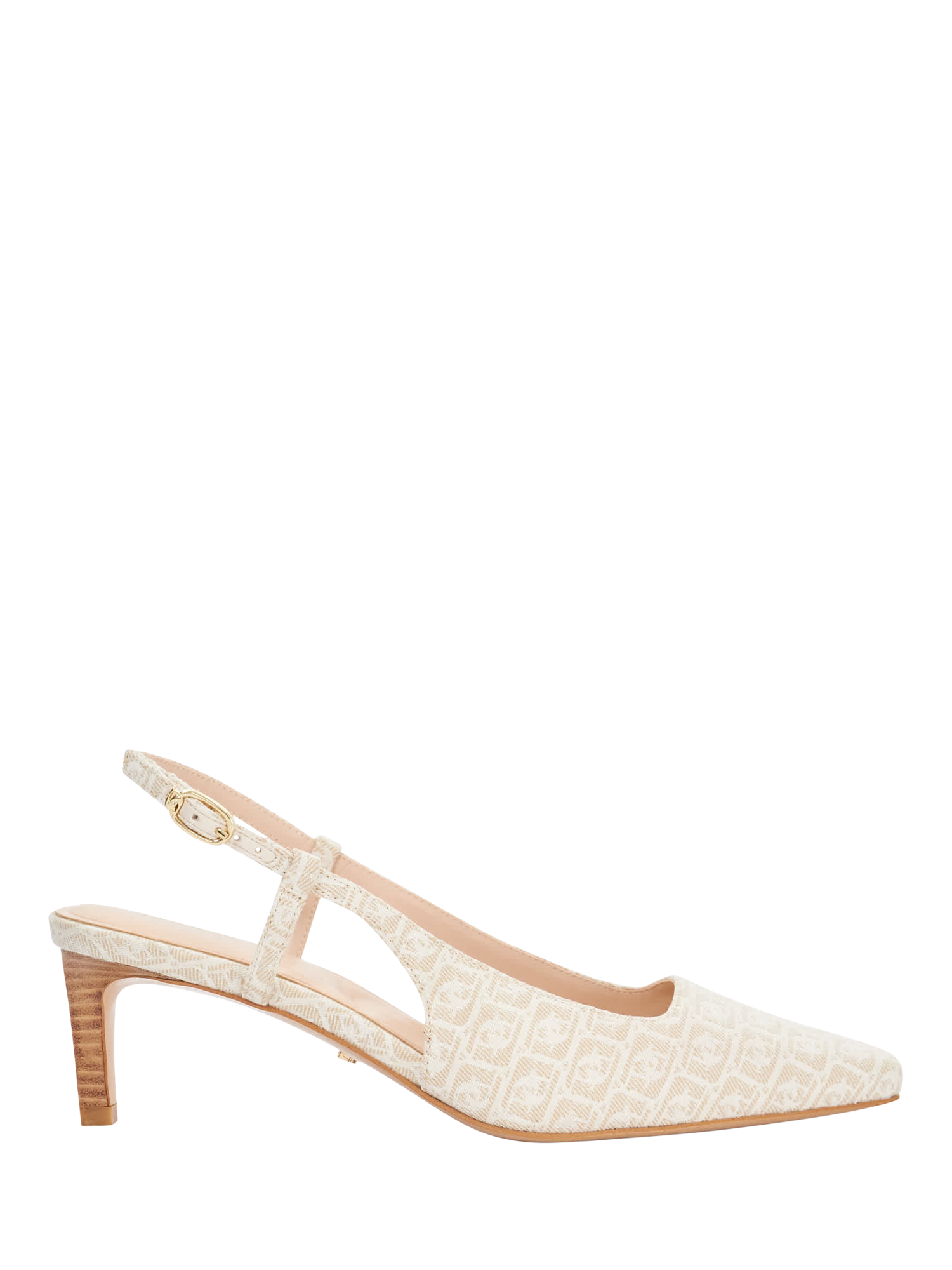 Product image 1 of 6, which shows Dune London Dancing Pointed Slingback Courts, Nude/Cream, EU36