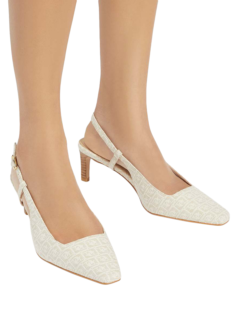 Product image 2 of 6, which shows Dune London Dancing Pointed Slingback Courts, Nude/Cream, EU36