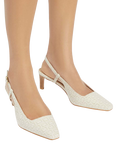 Dune London Dancing Pointed Slingback Courts, Nude/Cream, Nude/Cream