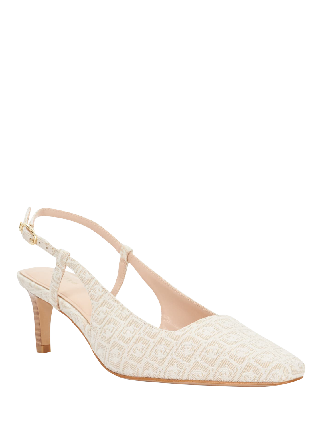 Product image 4 of 6, which shows Dune London Dancing Pointed Slingback Courts, Nude/Cream, EU36