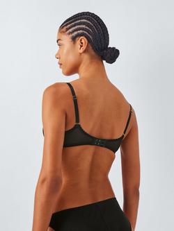 John Lewis Kiki Sparkle Embroidered Non Padded Bra, Black - view 2, Black