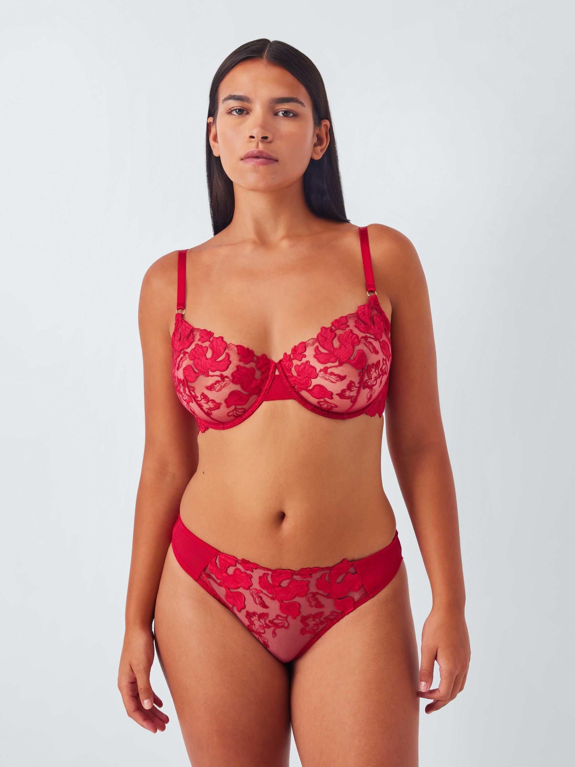 Product image 9 of 10, which shows John Lewis Renee Balcony Bra, Claret Red, 30D