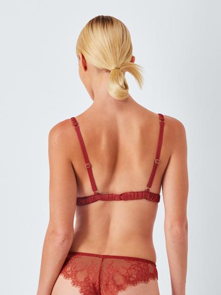 John Lewis Riley Bralette, Chilli Red - view 2, Chilli Red