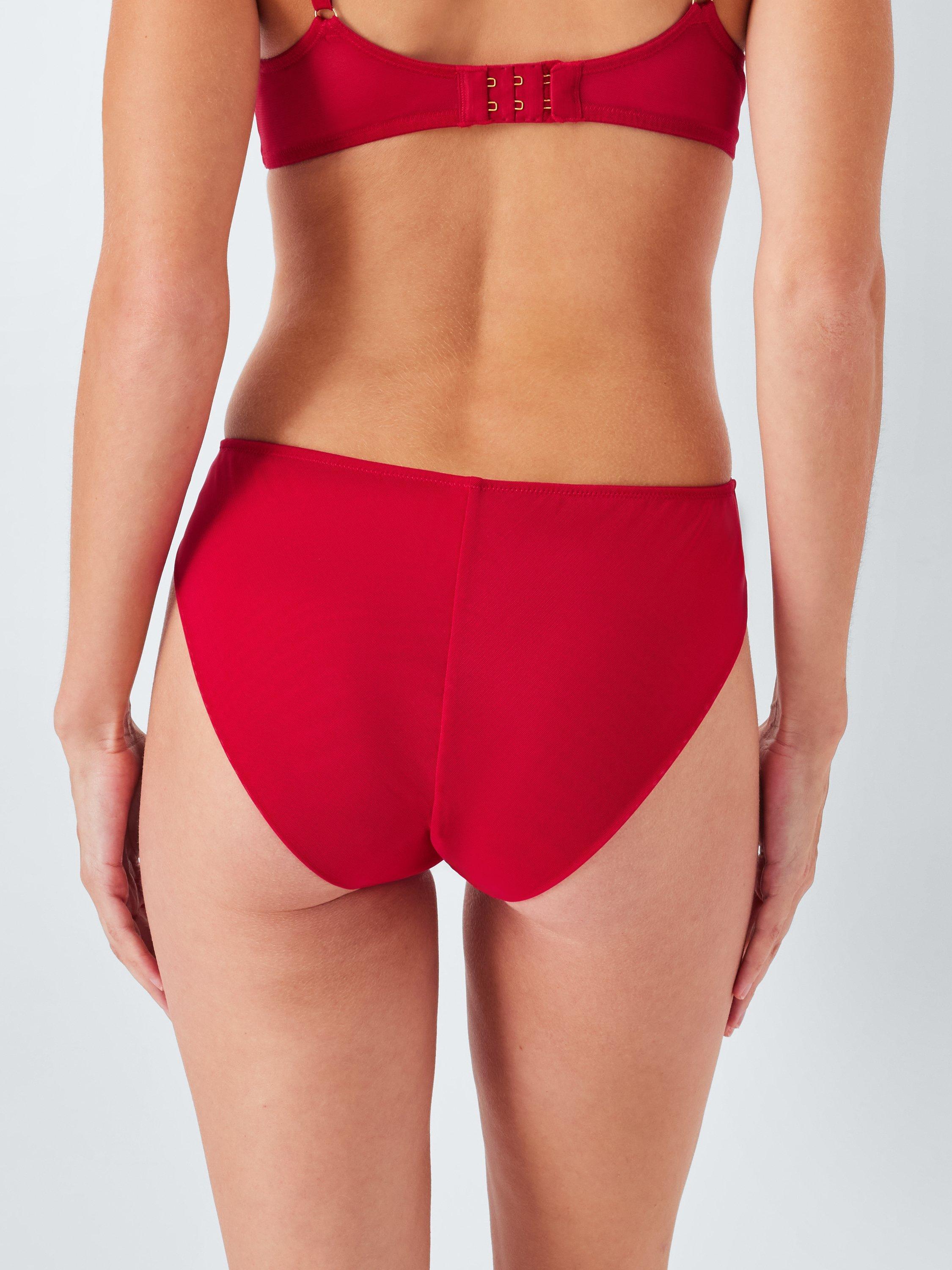 Product image 2 of 10, which shows John Lewis Renee Bikini Knickers, Claret Red, 8