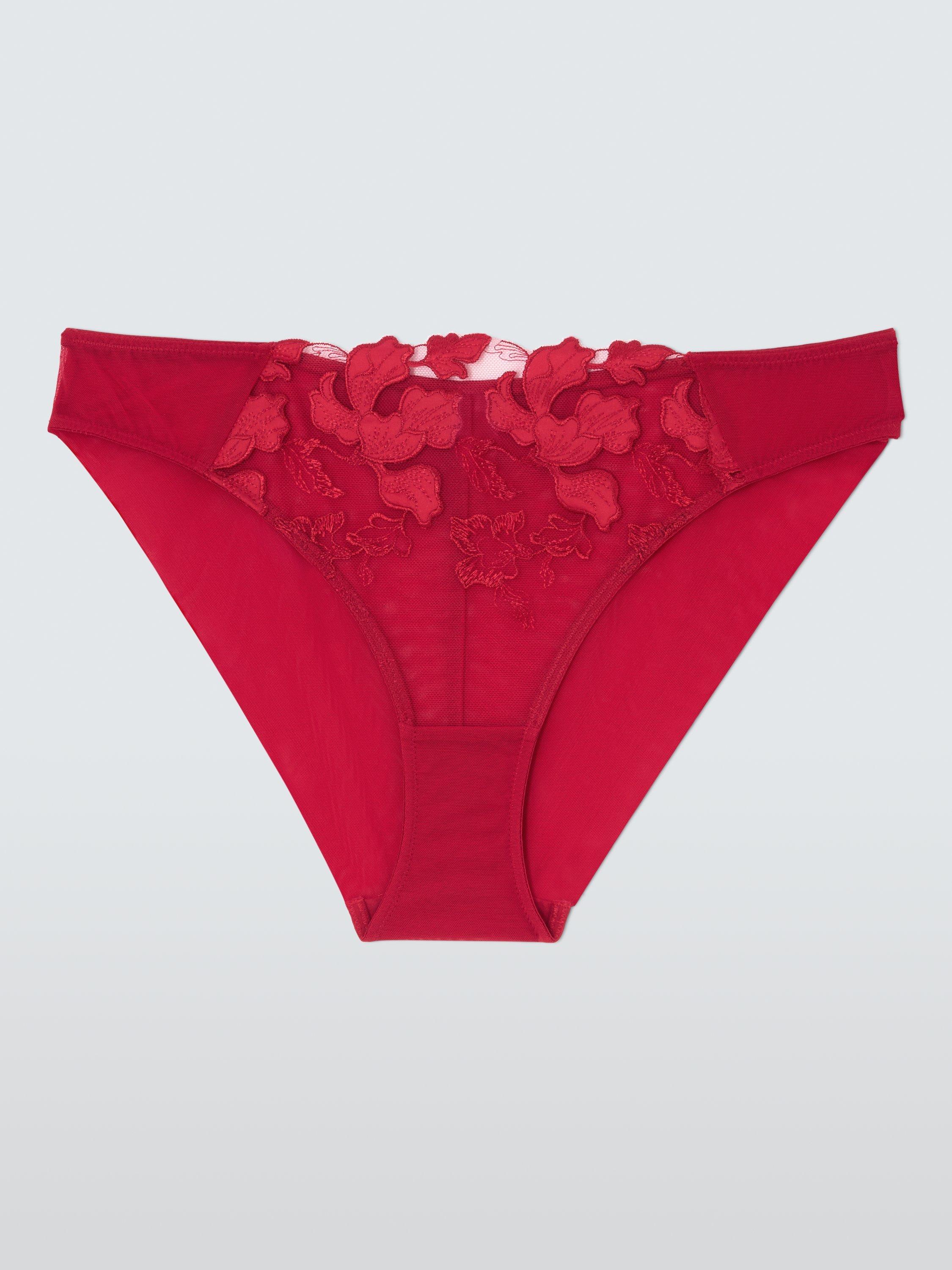 Product image 4 of 10, which shows John Lewis Renee Bikini Knickers, Claret Red, 8