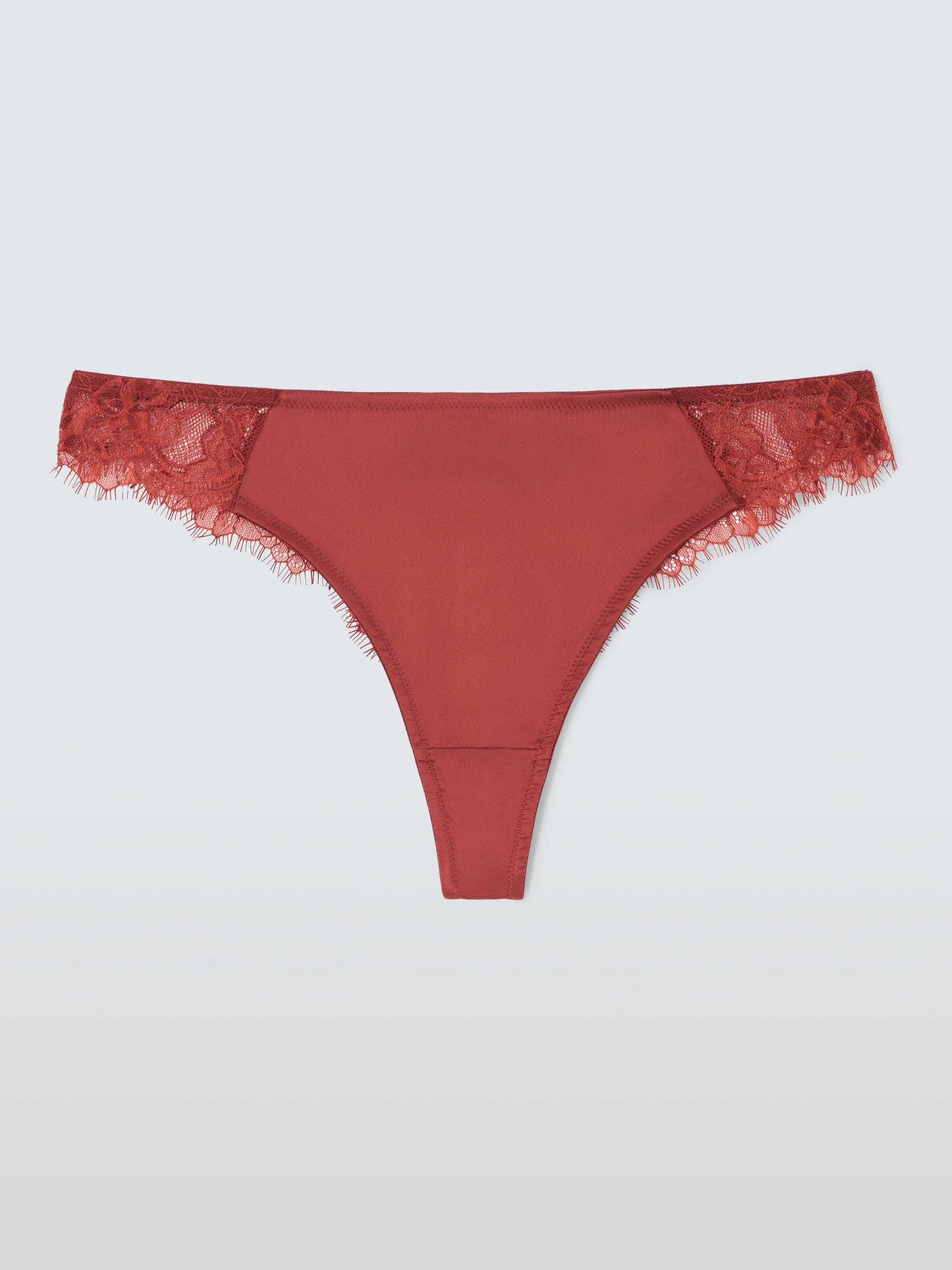 Product image 4 of 6, which shows John Lewis Riley Brazilian Knickers, Chilli Red, 8