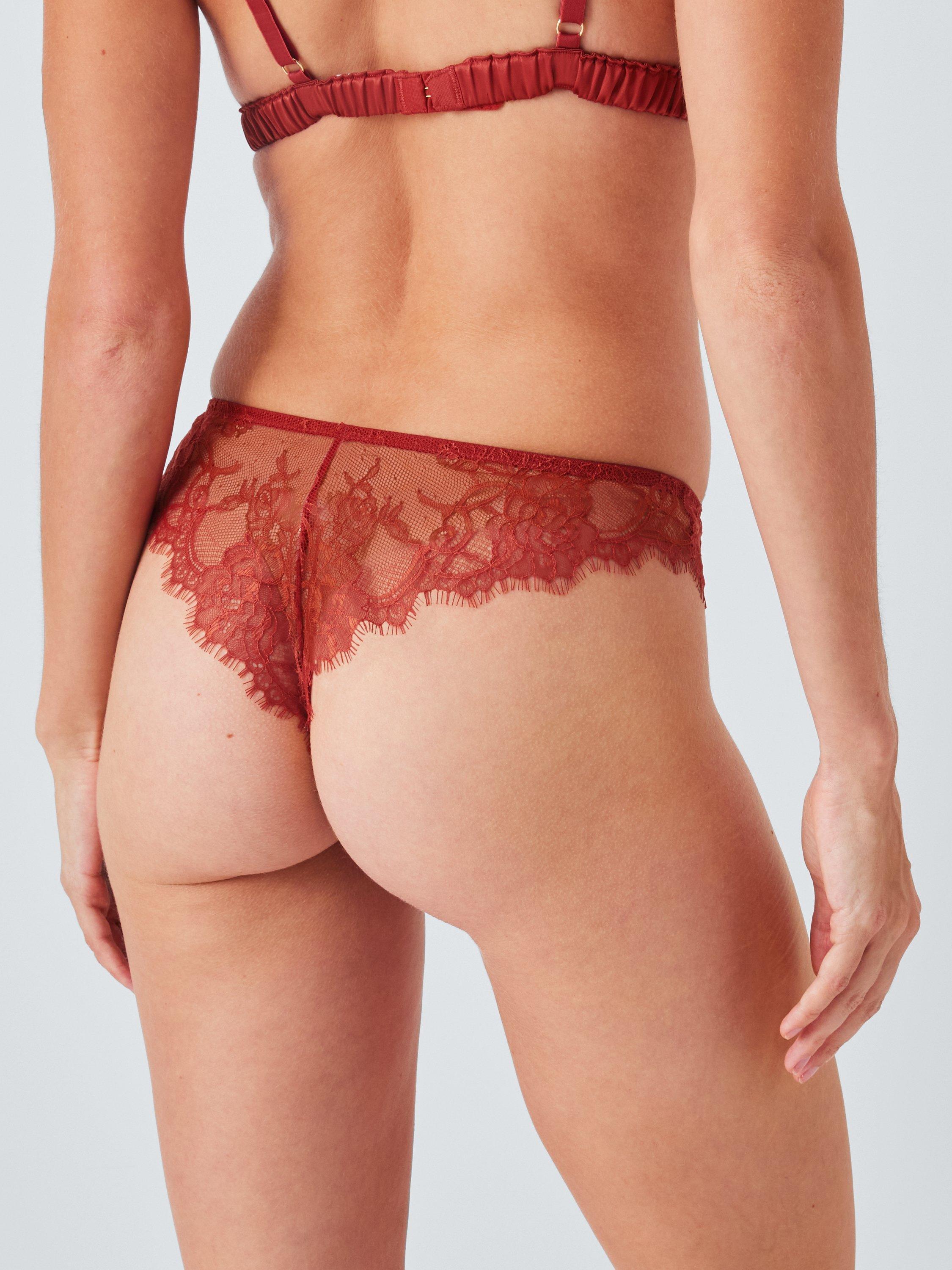 Product image 6 of 6, which shows John Lewis Riley Brazilian Knickers, Chilli Red, 8