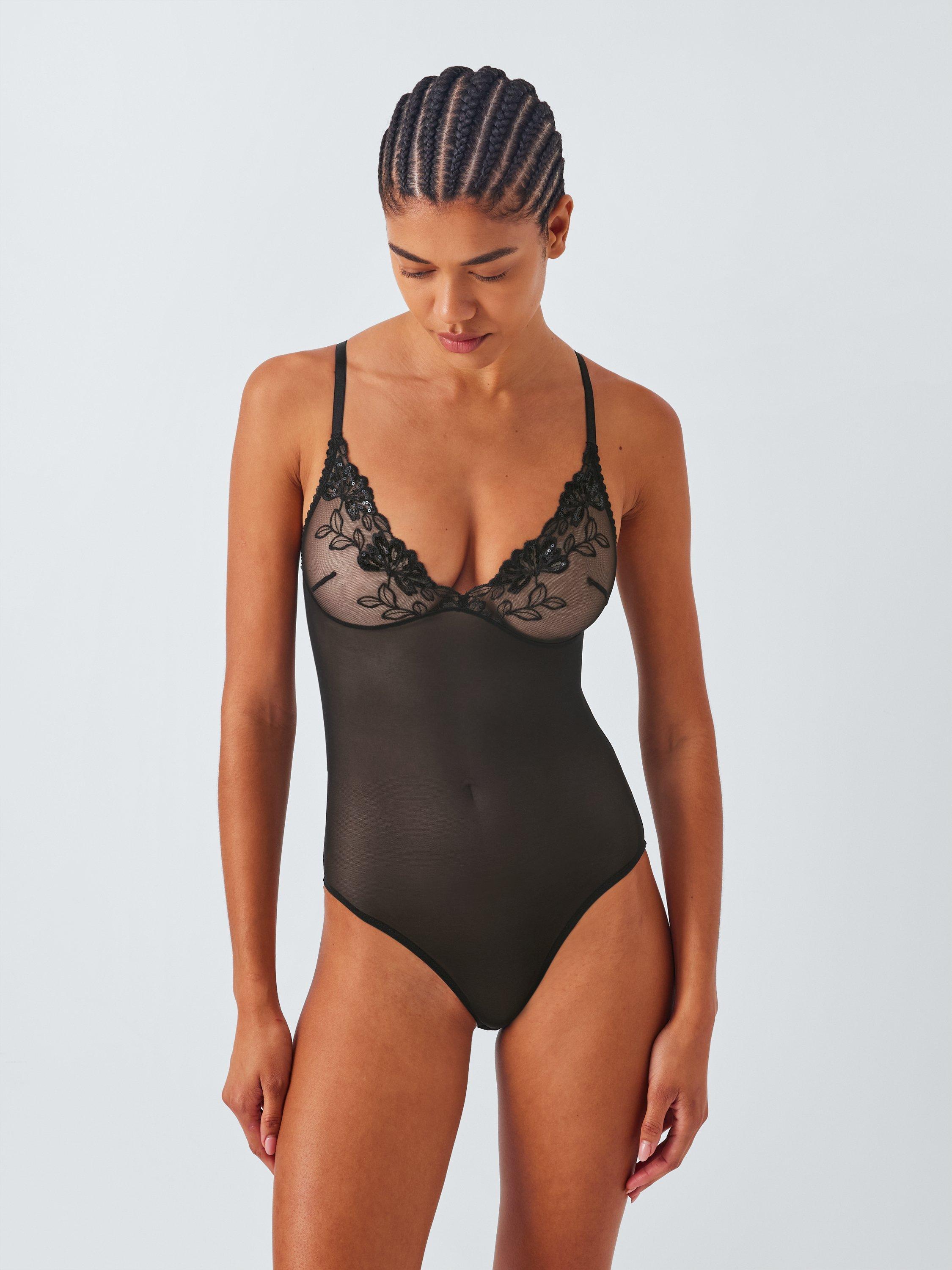 Product image 1 of 5, which shows John Lewis Kiki Sparkle Body, Black, S
