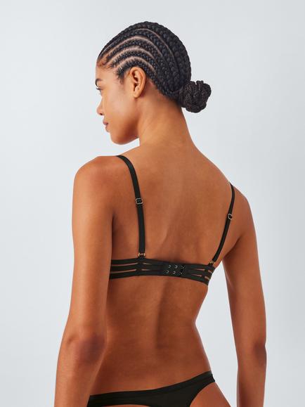 John Lewis Alexis Guipure Embroidered Underwired Bra - view 2, Black