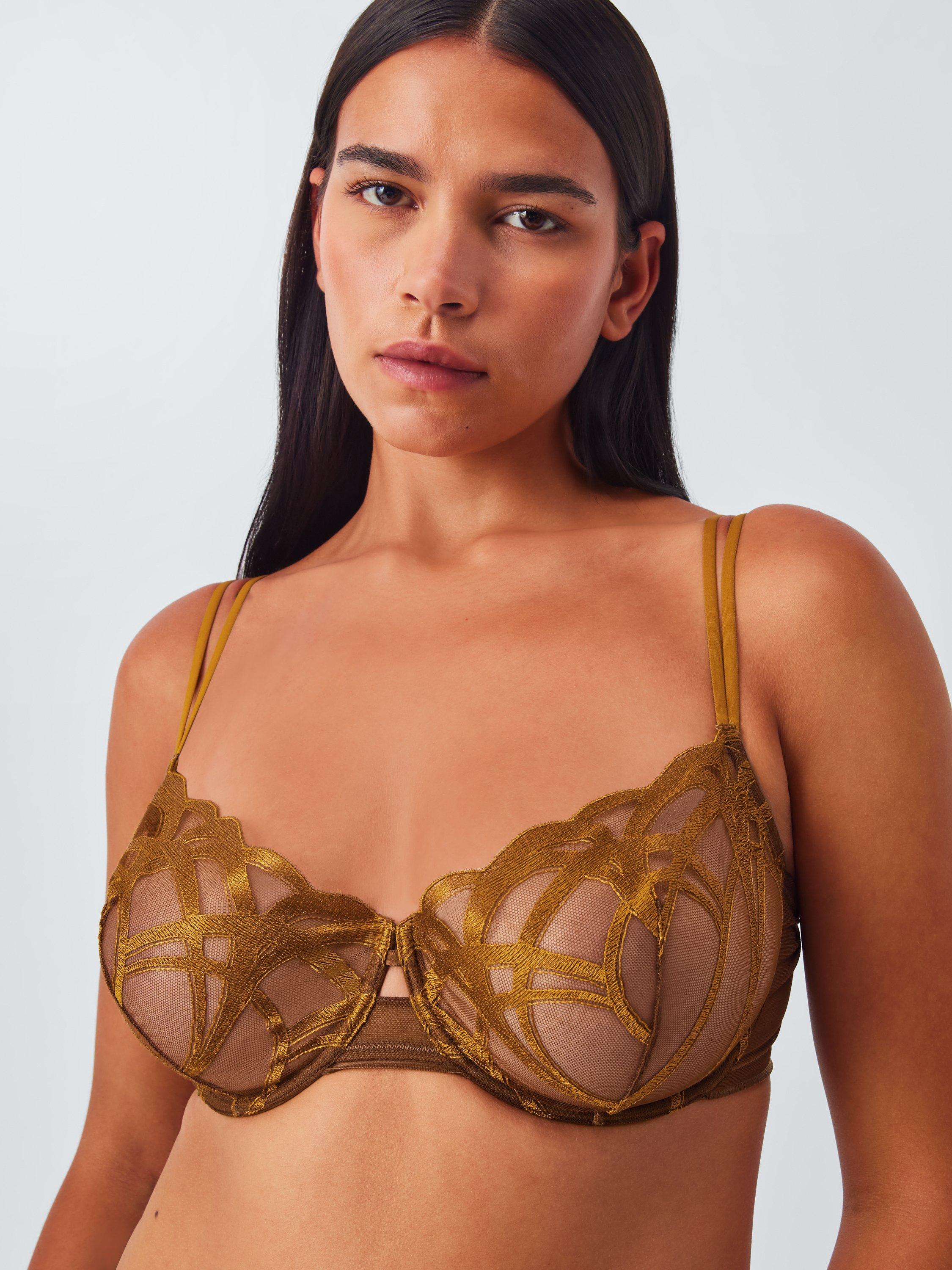 Product image 10 of 10, which shows John Lewis Amiri Balcony Bra, Ochre, 30D