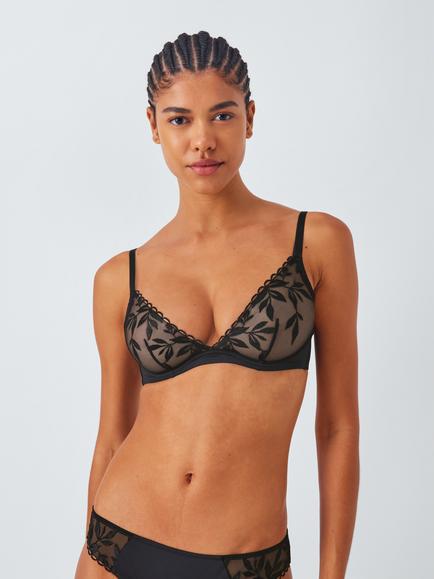 John Lewis Carmela Plunge Bra, Black, Black