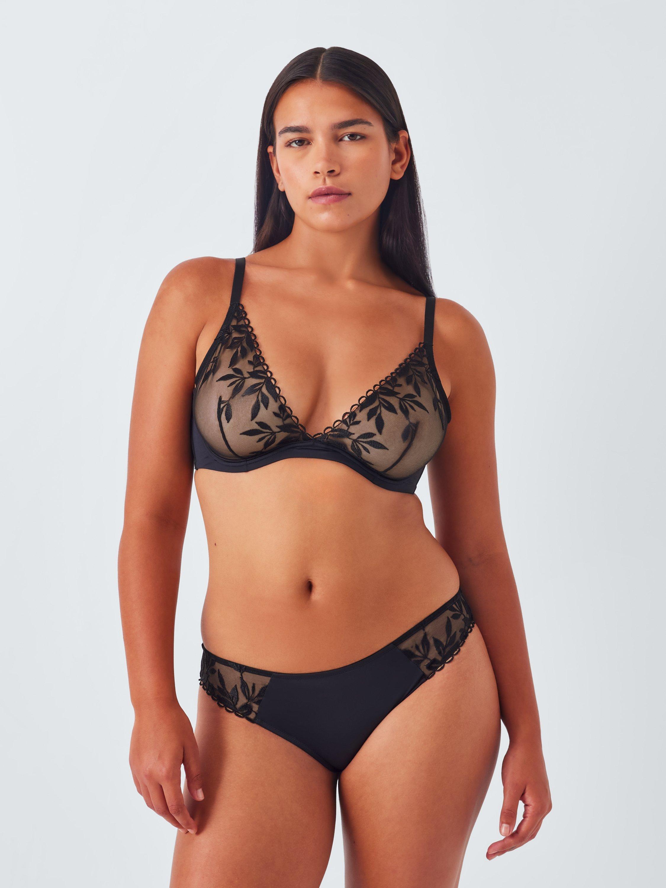 Product image 9 of 10, which shows John Lewis Carmela Plunge Bra, Black, 30D