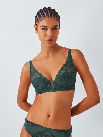 John Lewis Hallie High Apex Underwired Bra, Spruce Green, Spruce Green