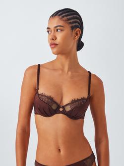 John Lewis Riley Balcony Bra, Chocolate, Chocolate