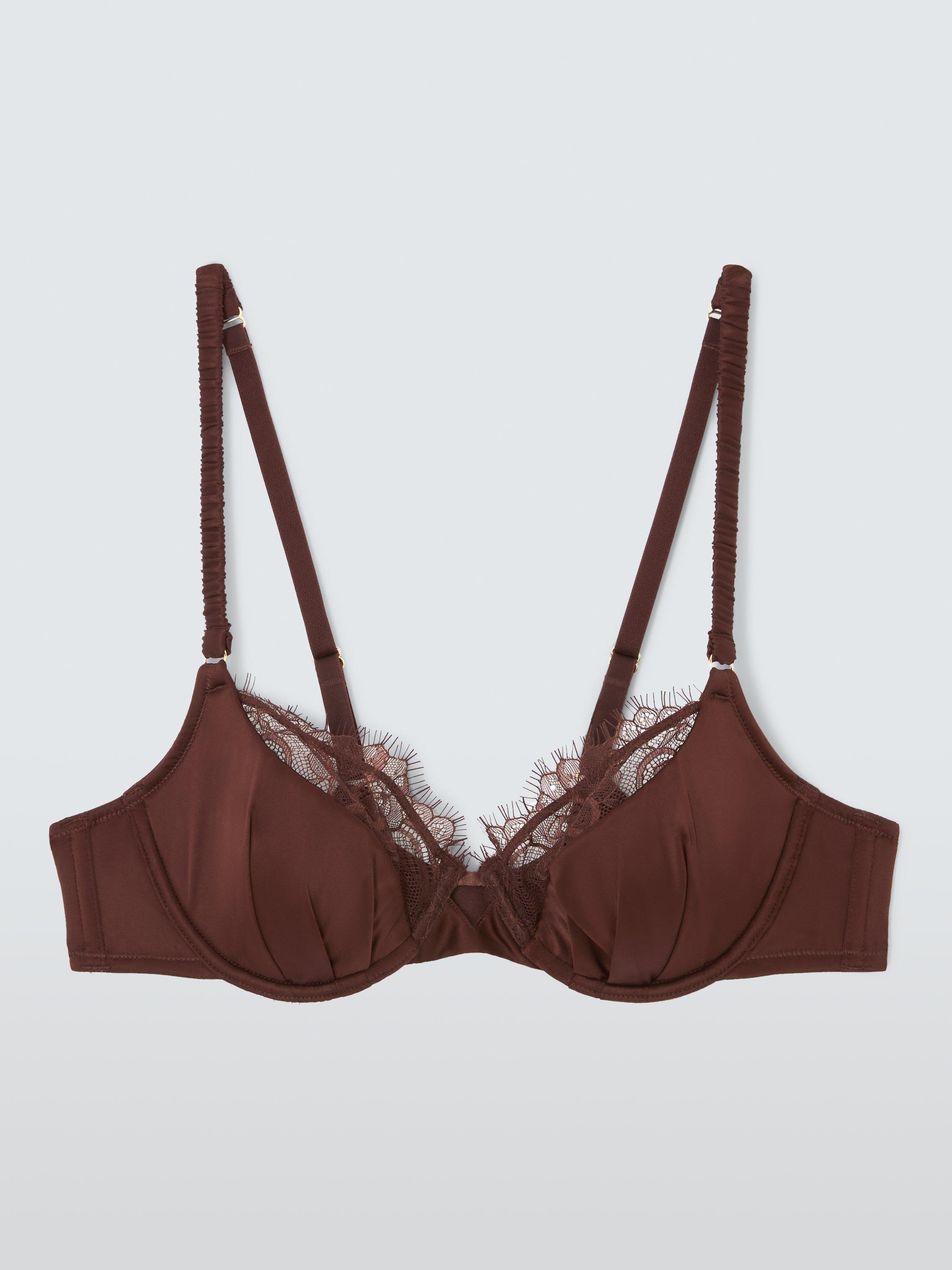 Product image 4 of 10, which shows John Lewis Riley Balcony Bra, Chocolate, 30E