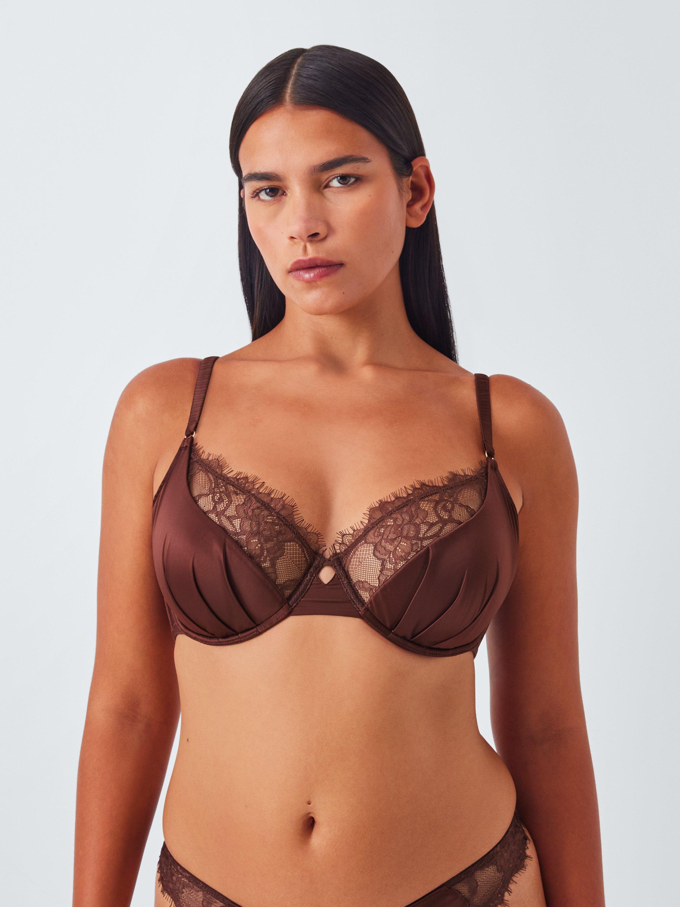 Product image 7 of 10, which shows John Lewis Riley Balcony Bra, Chocolate, 30E