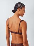 John Lewis Riley Lace Trim Balcony Bra, Chocolate