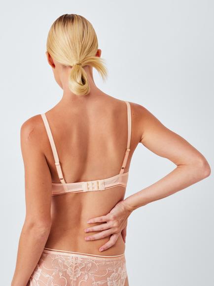 John Lewis Wren Lace Underwired Plunge Bra, Soft Pink - view 2, Soft Pink
