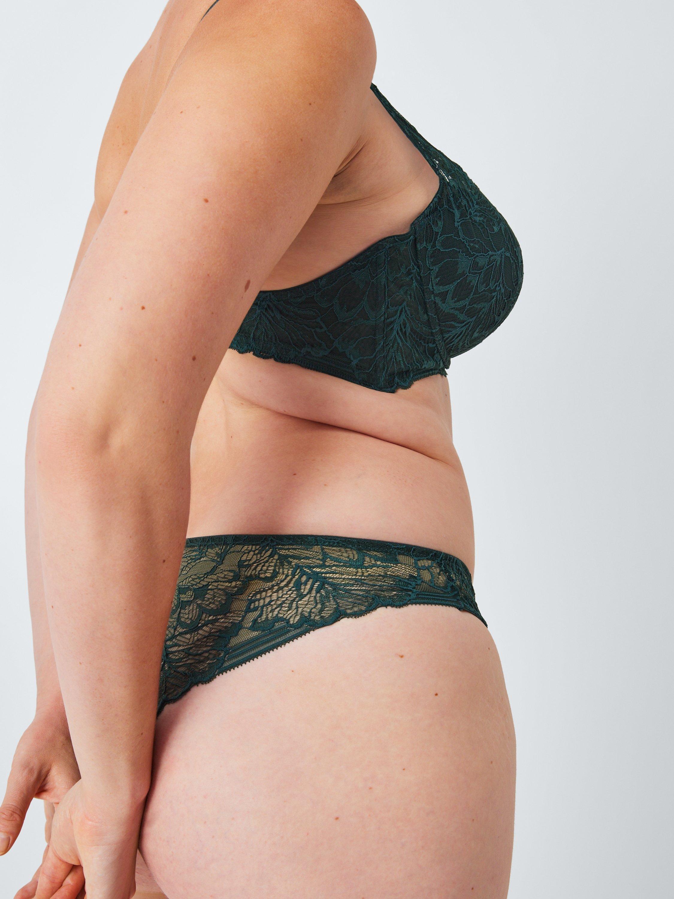 Product image 10 of 10, which shows John Lewis Hallie Brazilian Knickers, Spruce Green, 14