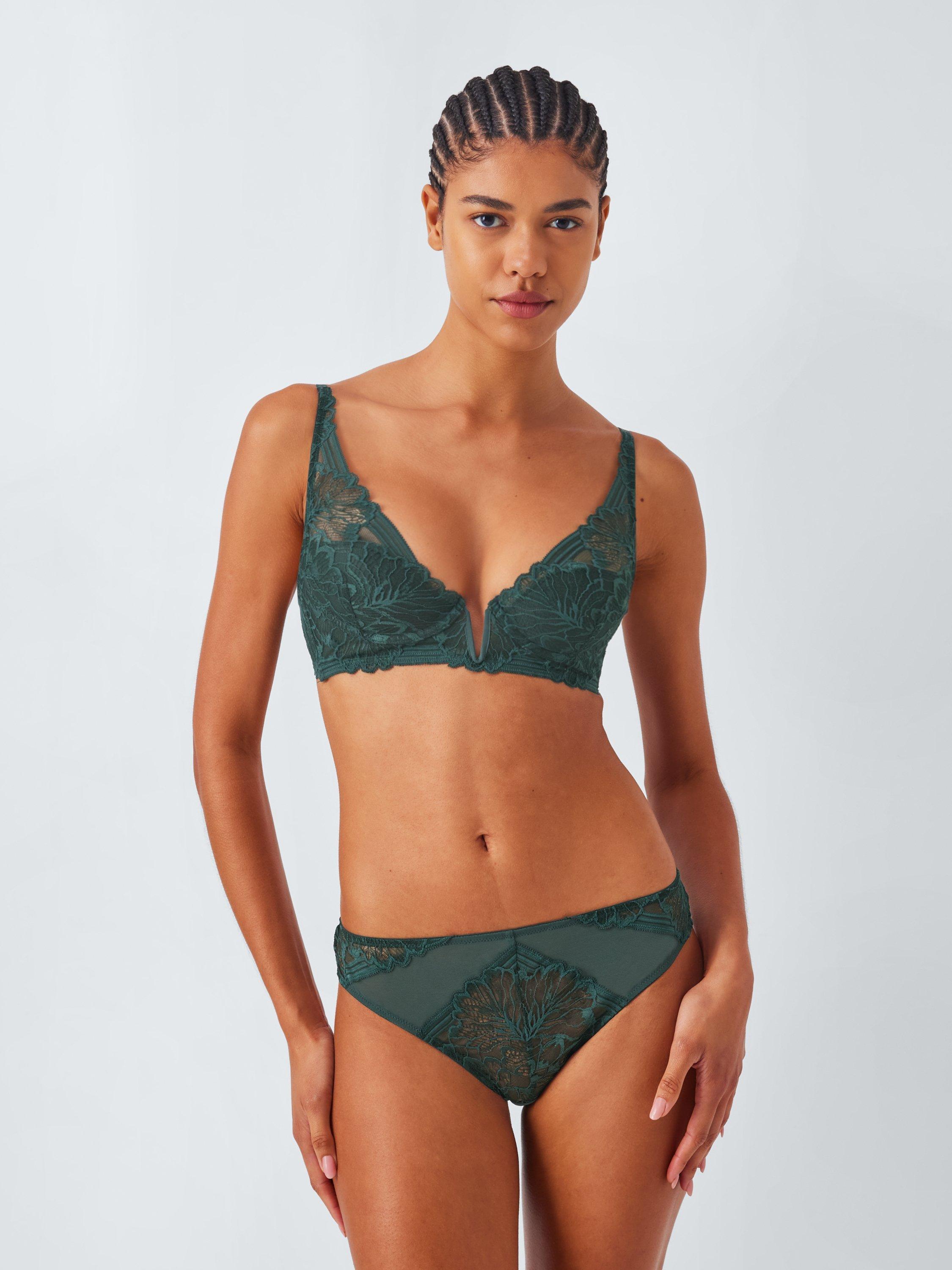 Product image 3 of 10, which shows John Lewis Hallie Brazilian Knickers, Spruce Green, 14