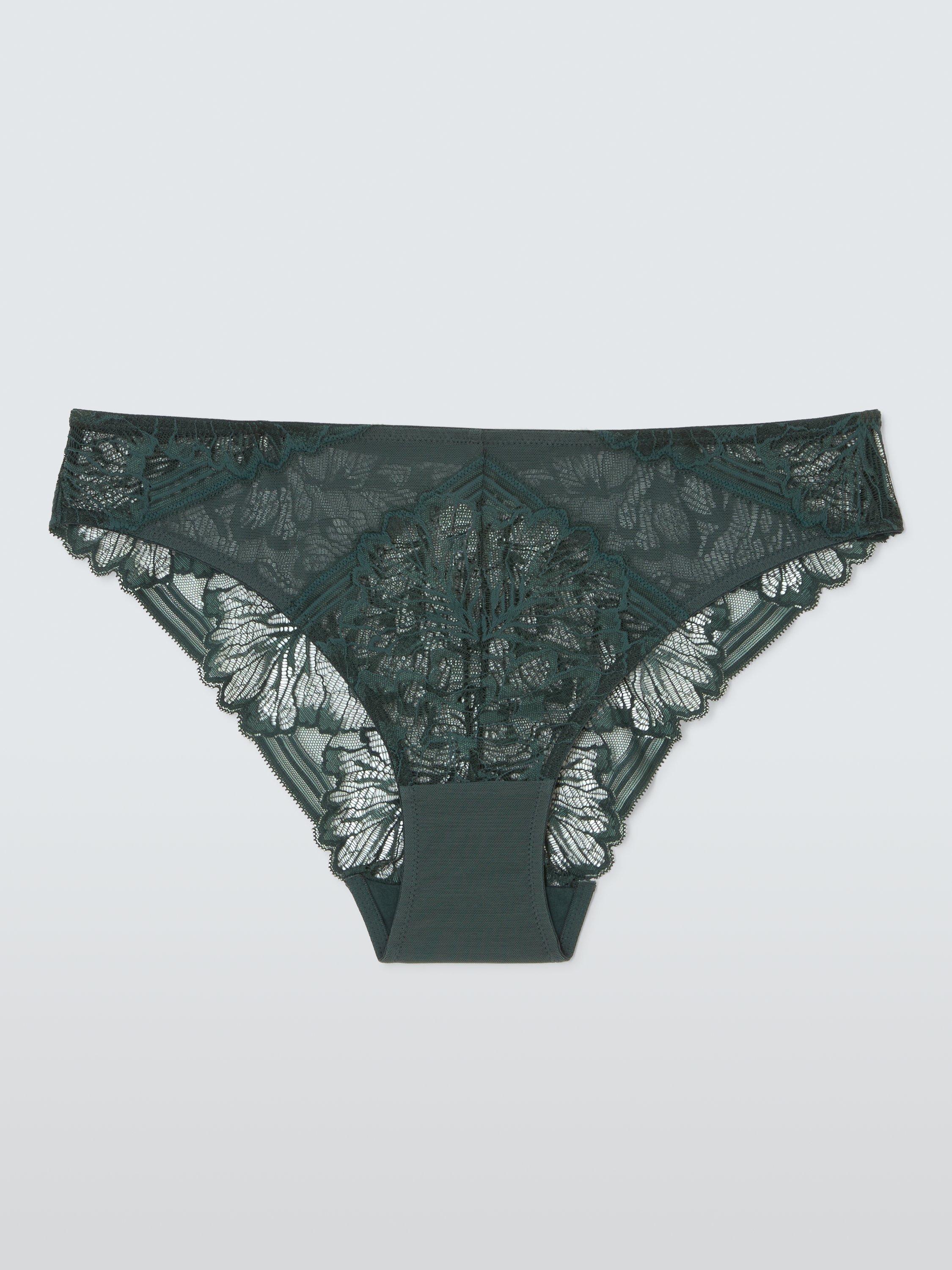 Product image 4 of 10, which shows John Lewis Hallie Brazilian Knickers, Spruce Green, 14