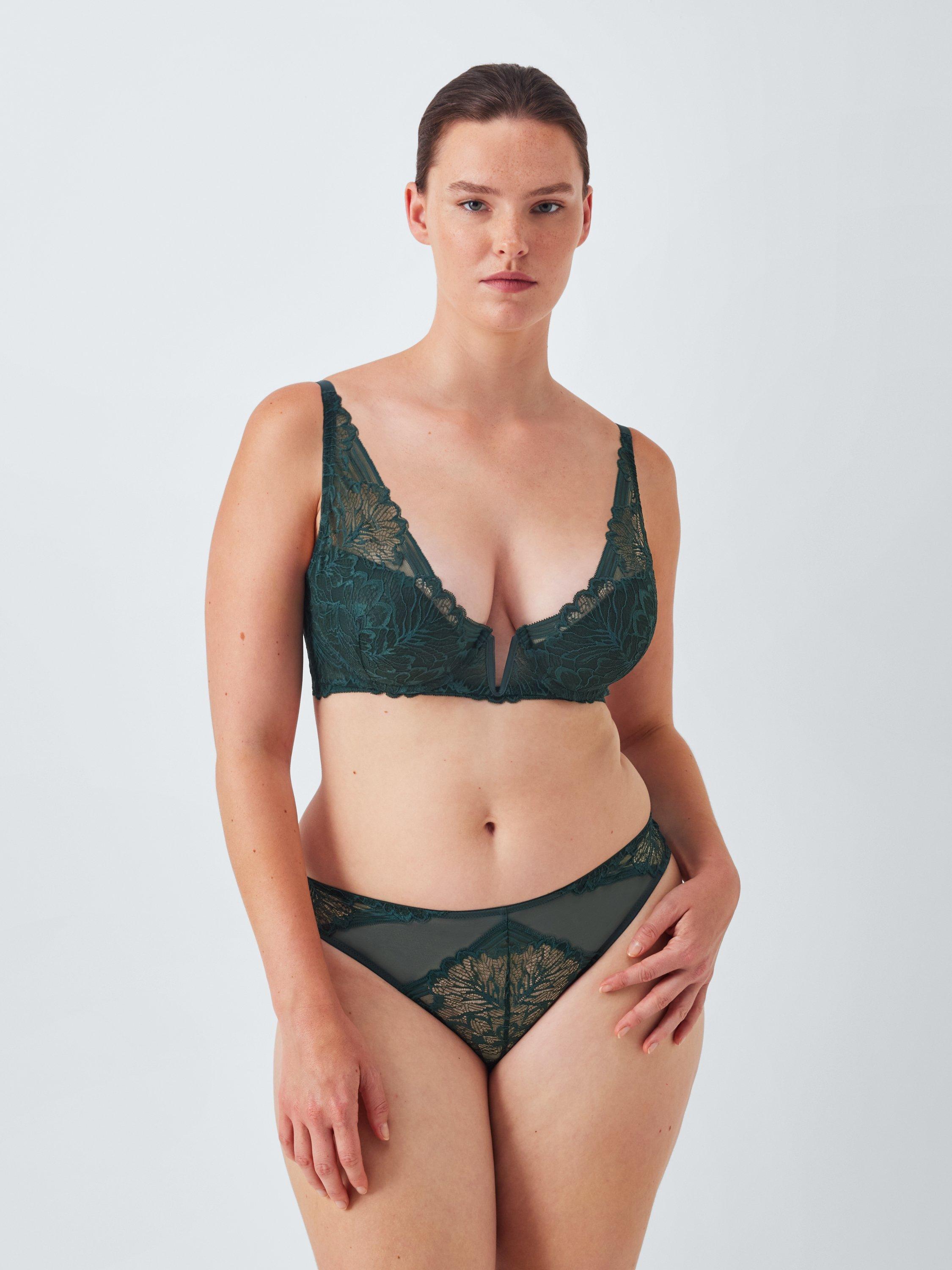 Product image 9 of 10, which shows John Lewis Hallie Brazilian Knickers, Spruce Green, 14
