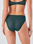 John Lewis Kiki Floral Embroidery Bikini Knickers, Spruce Green