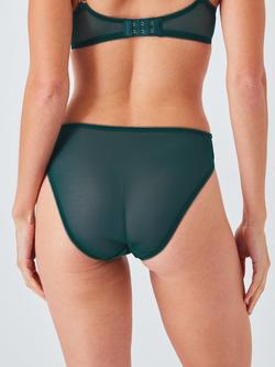 John Lewis Kiki Floral Embroidery Bikini Knickers, Spruce Green - view 2, Spruce Green