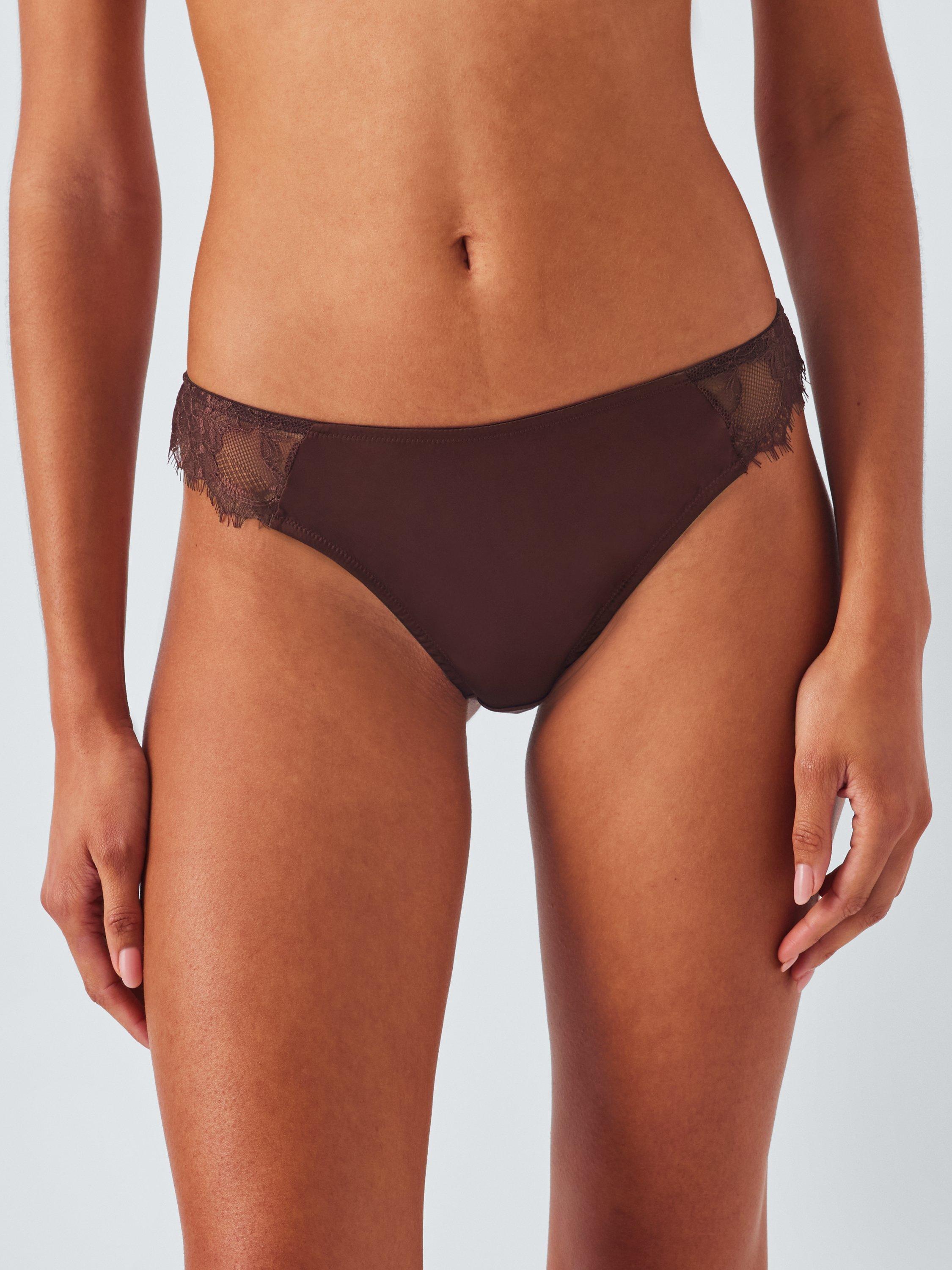 Product image 1 of 11, which shows John Lewis Riley Brazilian Knickers, Chocolate, 8