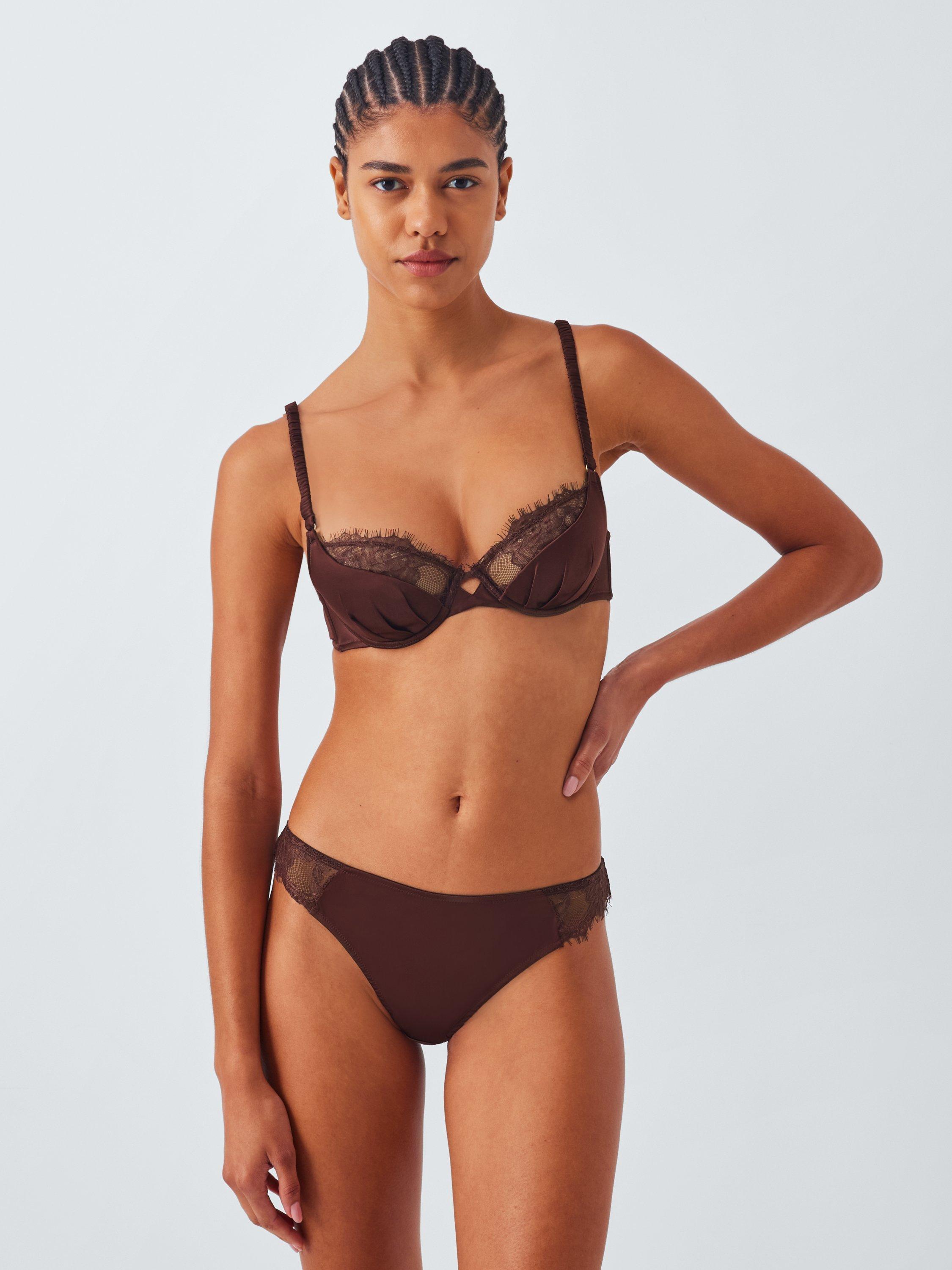 Product image 3 of 11, which shows John Lewis Riley Brazilian Knickers, Chocolate, 8